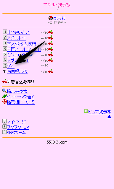 「ゲイ出会い」を選択